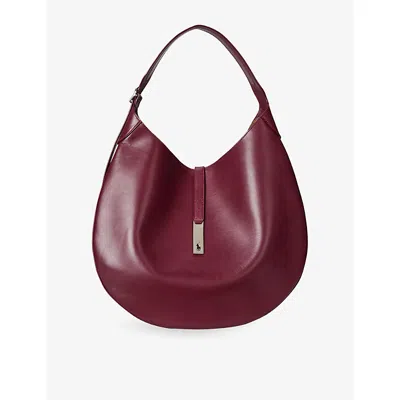 Polo Ralph Lauren Womens Polo Id Large Leather Shoulder Bag Pomegranate In Red