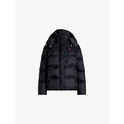 Polo Ralph Lauren Womens Rl Navy Logo-embroidered Hooded Shell-down Puffer Jacket In Blue