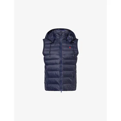 Polo Ralph Lauren Womens Rl Navy Logo-embroidered Padded Waterproof Gilet