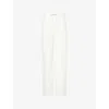 Polo Ralph Lauren Womens White Sequin Jsy Sequin-embellished Wide-leg Stretch-woven Trousers In White Sequin Jsy
