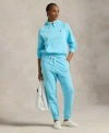 Polo Ralph Lauren Womens Shrunken Fit Lightweight Fleece Hoodie Sweatshirt Drawstring Sweatpants