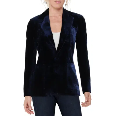 Polo Ralph Lauren Womens Solid Velvet One-button Blazer