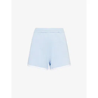 Polo Ralph Lauren Womens Southport Blue  X Wimbledon Logo-embroidery Fleece Cotton-jersey Shorts Xs