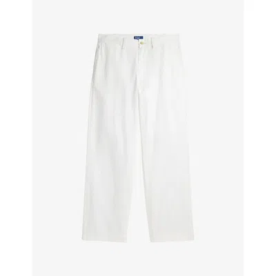 Polo Ralph Lauren Womens Deckwash White Straight-leg Mid-rise Cotton Trousers