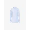 Polo Ralph Lauren Womens Harbor Island Blue/white Striped Button-down-collar Cotton-piqué Shirt In Harbor Island Blue/white