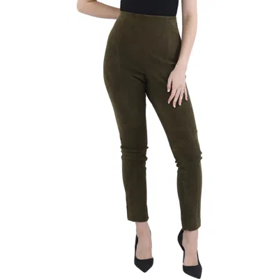 Polo Ralph Lauren Womens Suede High Rise Leggings In Green
