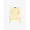 Polo Ralph Lauren Womens Julianna Cable-knit Cotton Jumper T-bird Yellow