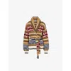 Polo Ralph Lauren Intarsia-knit Cardigan In Tan/blue Multi