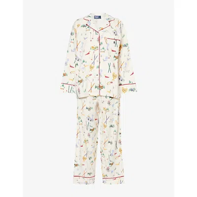Polo Ralph Lauren Womens Traveler Ski Print Madison Graphic Cotton Pyjama Set Xl