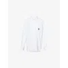 Polo Ralph Lauren Womens  Brand-embroidery Curved-hem Cotton-poplin Shirt