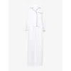 Polo Ralph Lauren Womens White Cloud Contrast-trim Long-sleeve Cotton-jersey Pyjama Set Xxl In White