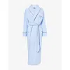 Polo Ralph Lauren Womens White Cloud X Hydrangea Heritage Stripe Cotton Robe In Blue
