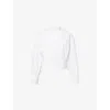 Polo Ralph Lauren Womens White Cropped Bib Cotton Sport Shirt