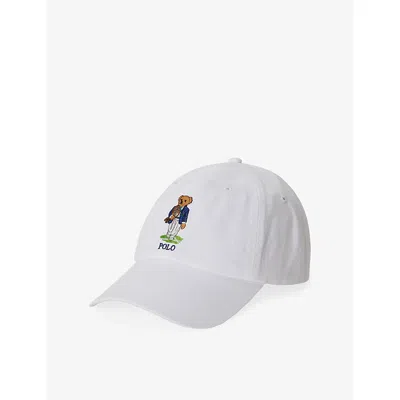 Polo Ralph Lauren Womens White  X Wimbledon Bear Cotton Baseball Cap