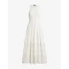 Polo Ralph Lauren Womens White Sleeveless Lace-trim Stretch-cotton Tank Dress In White