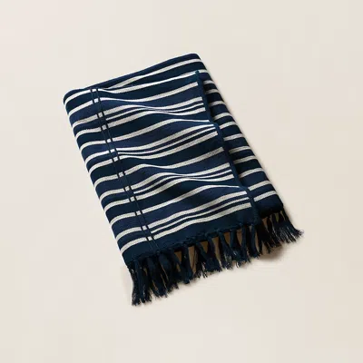 Polo Ralph Lauren Woodford Throw Blanket In True Navy/cream