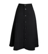 POLO RALPH LAUREN WOOL A-LINE MIDI SKIRT