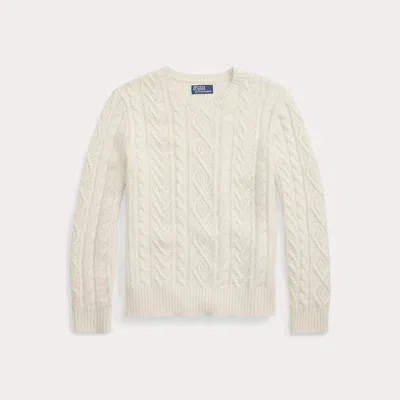 Polo Ralph Lauren Wool-alpaca Fisherman's Jumper In White