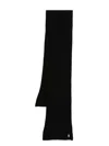 Polo Ralph Lauren Wool And Cashmere Blend Black Scarf In Black