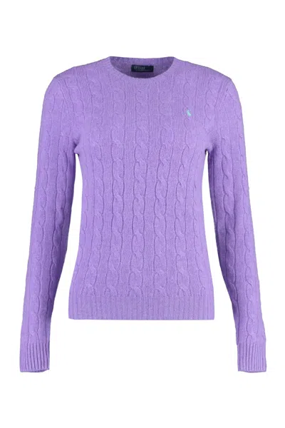 Polo Ralph Lauren Wool And Cashmere Blend Pullover In Purple