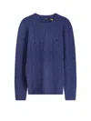 Polo Ralph Lauren Wool And Cashmere Cable Knit Sweater In Blue