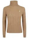 Polo Ralph Lauren Cable Knit Turtleneck Sweater In Neutrals
