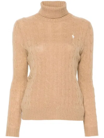 Polo Ralph Lauren Wool And Cashmere Blend Turtleneck Sweater In Neutral