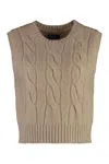 Polo Ralph Lauren Wool And Cashmere Blend Vest In Beige