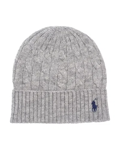 Polo Ralph Lauren Wool & Cashmere Cable Beanie In Gray