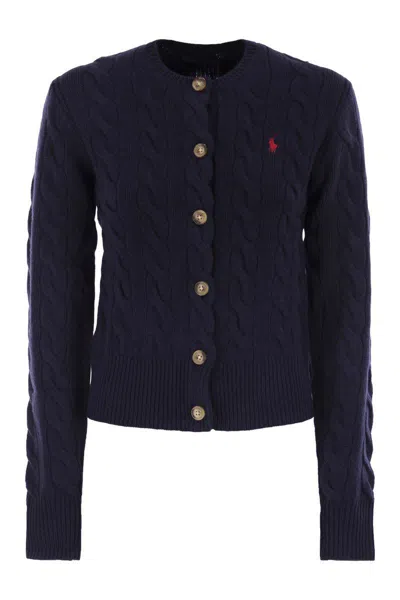 POLO RALPH LAUREN POLO RALPH LAUREN WOOL AND CASHMERE CABLE KNIT CARDIGAN