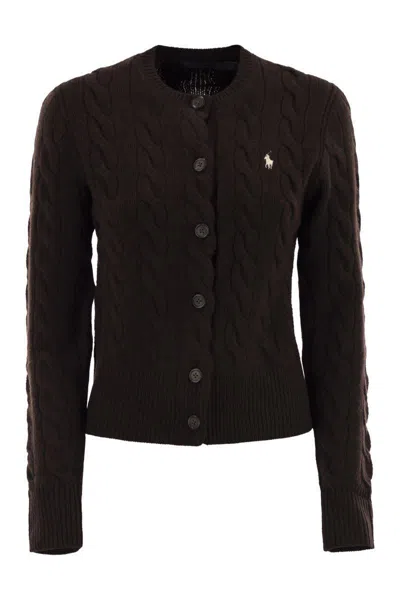 POLO RALPH LAUREN POLO RALPH LAUREN WOOL AND CASHMERE CABLE KNIT CARDIGAN