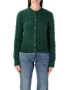 Polo Ralph Lauren Wool And Cashmere Cable-knit Cardigan In Green
