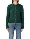 Polo Ralph Lauren Wool And Cashmere Cable-knit Cardigan In Green