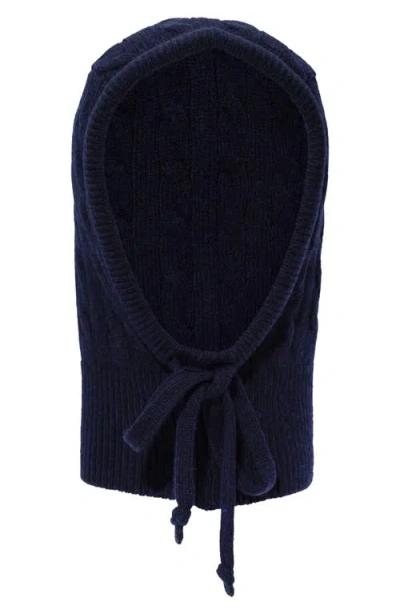 Polo Ralph Lauren Wool & Cashmere Cable Knit Hood In Blue