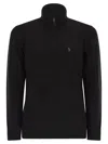 Polo Ralph Lauren Wool And Cashmere Cable Knit Jumper In Black