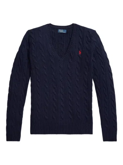Polo Ralph Lauren Wool And Cashmere Cable Knit Jumper In Blue