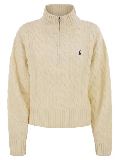 POLO RALPH LAUREN WOOL AND CASHMERE CABLE KNIT JUMPER