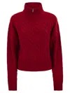 Polo Ralph Lauren Wool And Cashmere Cable Knit Jumper In Red