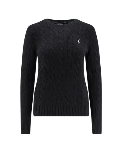 Polo Ralph Lauren Wool And Cashmere Cable Knit Sweater In Black