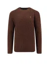 Polo Ralph Lauren Brown Cable-knit Sweater With Contrast Logo Embroidery In Brown