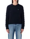 Polo Ralph Lauren Wool And Cashmere Cable-knit Sweater In Black