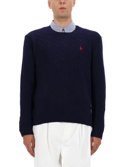 POLO RALPH LAUREN WOOL AND CASHMERE CABLE KNIT SWEATER