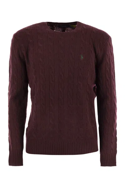 Polo Ralph Lauren Cable Knit Sweater In Aged Wine