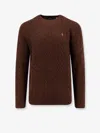 Polo Ralph Lauren Brown Cable-knit Sweater With Contrast Logo Embroidery In Brown