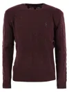 Polo Ralph Lauren Ralph Lauren Cable Knit Jumper Burgundy In Brown