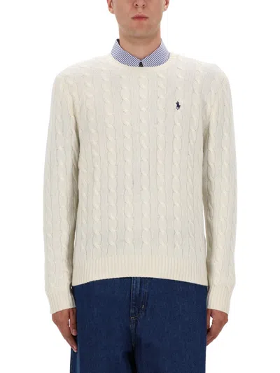 POLO RALPH LAUREN WOOL AND CASHMERE CABLE KNIT SWEATER