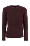 Polo Ralph Lauren Wool And Cashmere Cable-knit Sweater In Burgundy