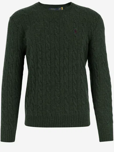 Polo Ralph Lauren Wool And Cashmere Cable Knit Sweater In Green