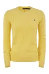 Polo Ralph Lauren Wool And Cashmere Cable Knit Sweater In Yellow