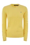 Polo Ralph Lauren Citron Yellow Cotton Sweater With Signature Pony Motif In Yellow